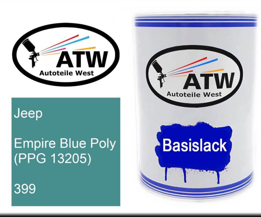 Jeep, Empire Blue Poly (PPG 13205), 399: 500ml Lackdose, von ATW Autoteile West.